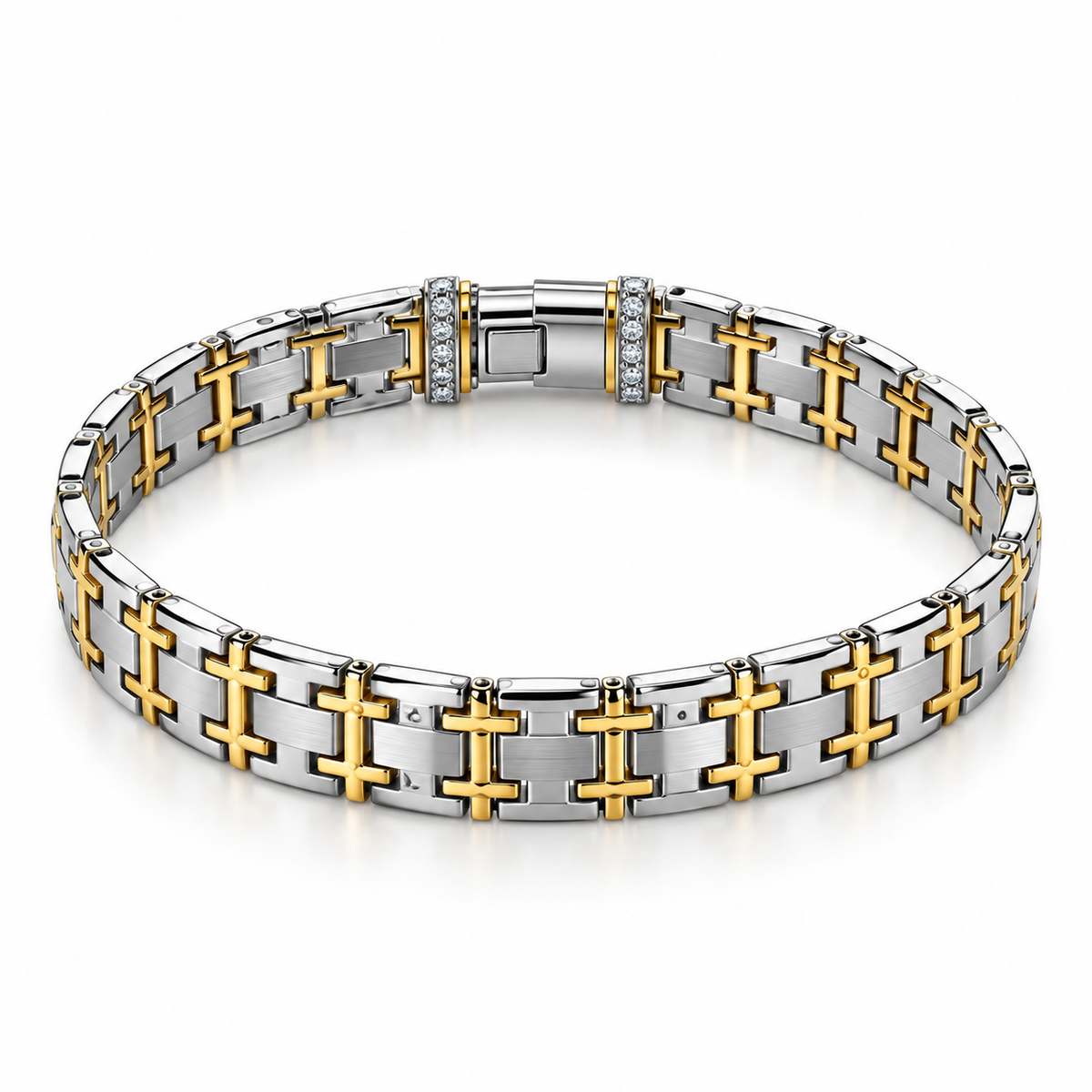 Titan Cross-Link Dual-Tone Bracelet for Men