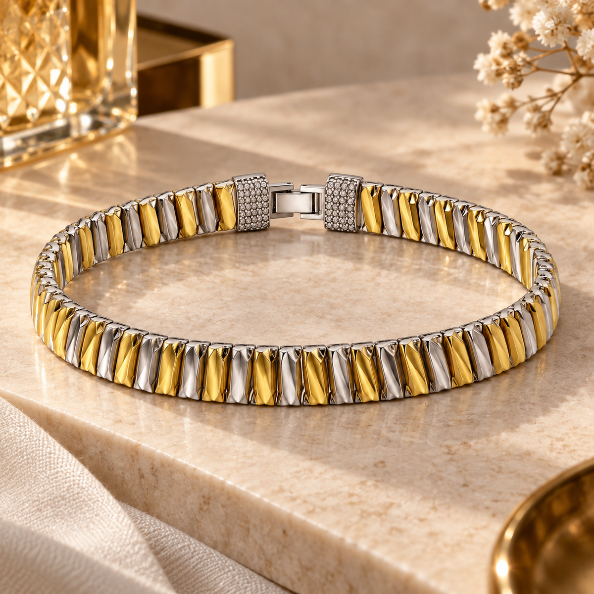 Meridian Edge Link Bracelet for Men