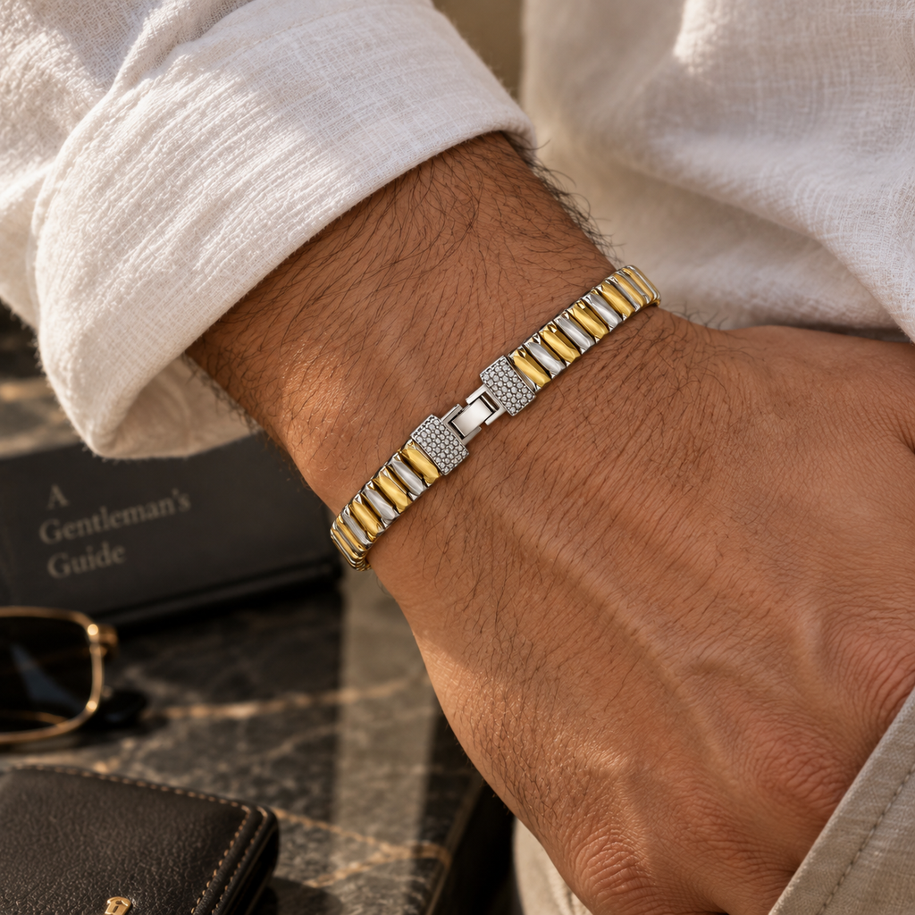 Meridian Edge Link Bracelet for Men