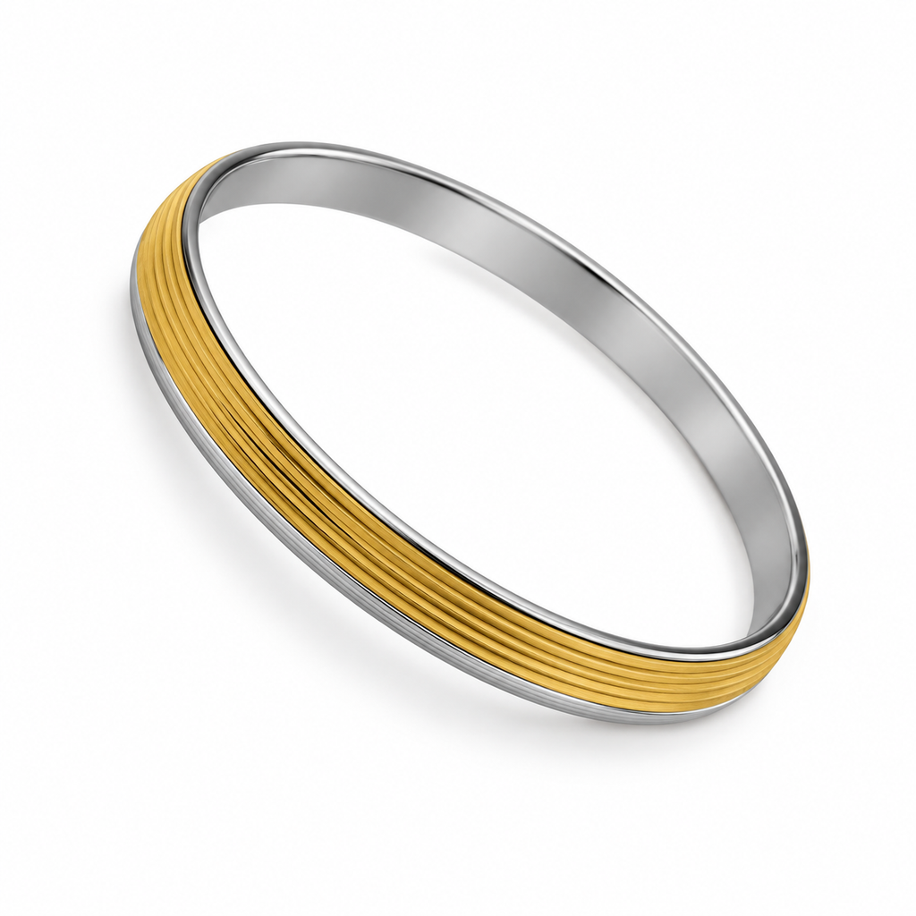 Horizon Fluted Dual-Tone Bangle