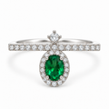 Suspended Emerald Halo Ring