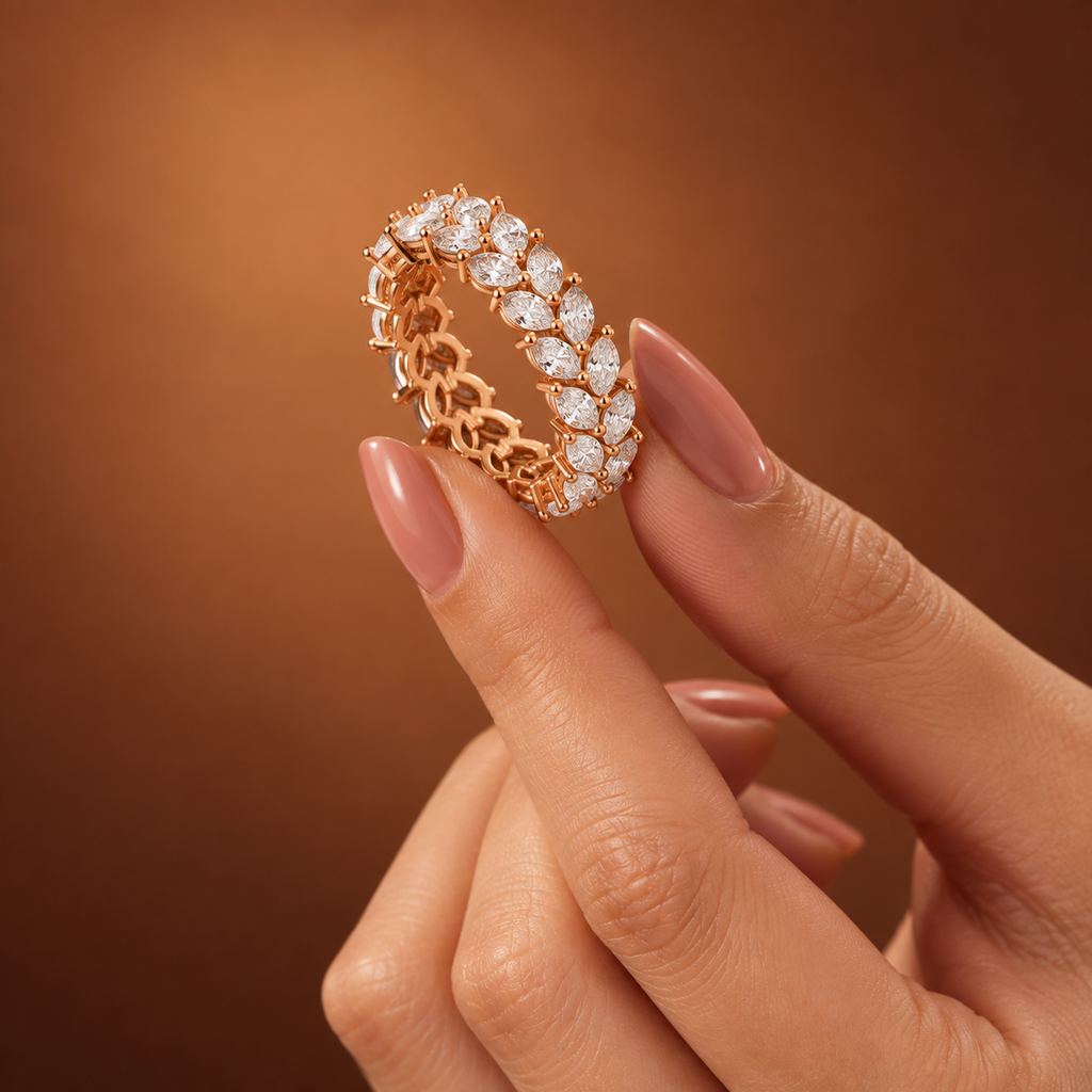Marquise Leaf Eternity Ring
