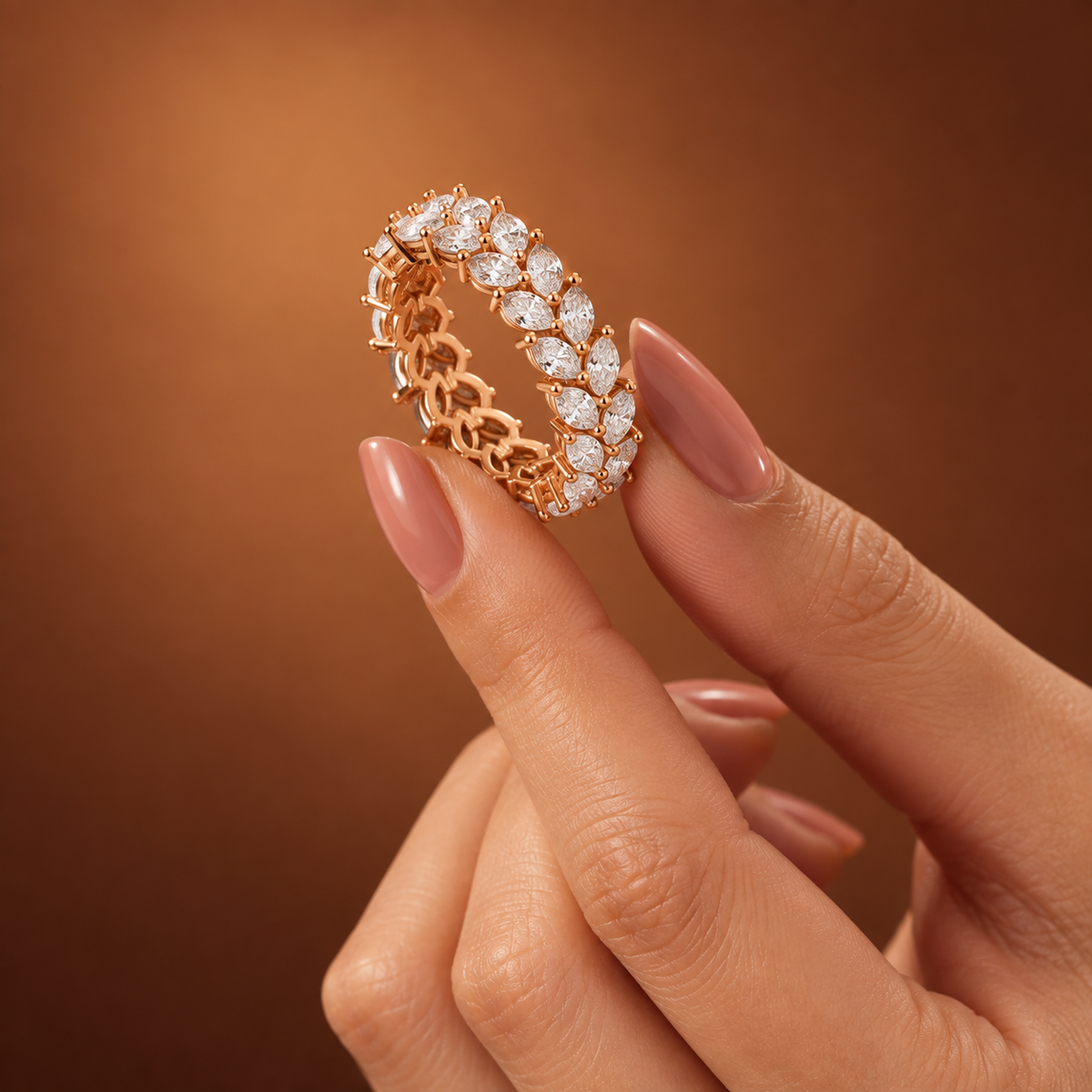Marquise Leaf Eternity Ring