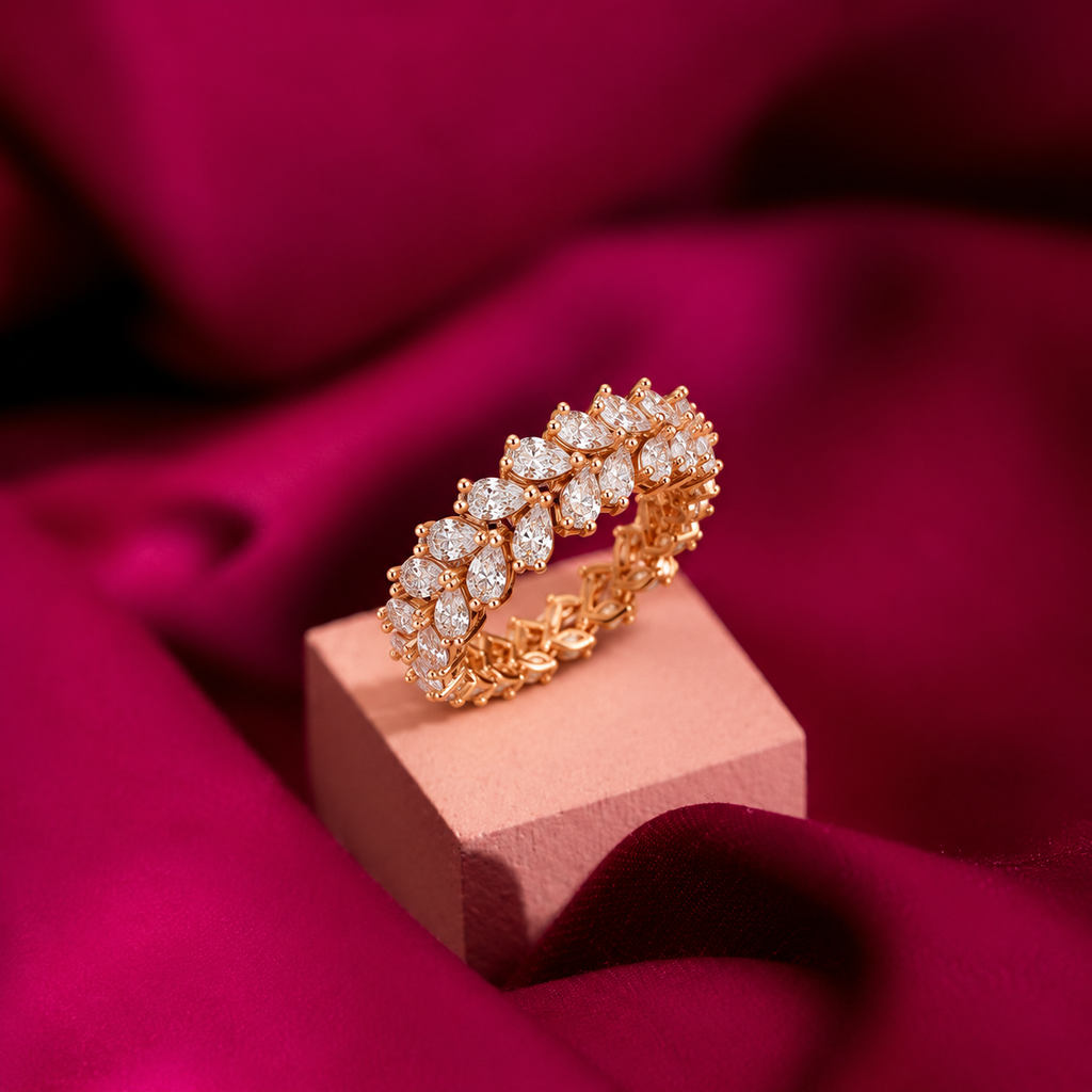 Marquise Leaf Eternity Ring
