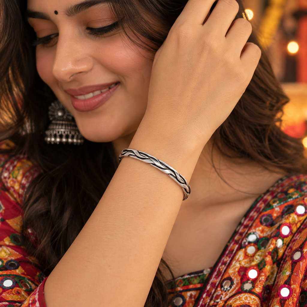 Twisted Rope Weave Cuff Bracelet