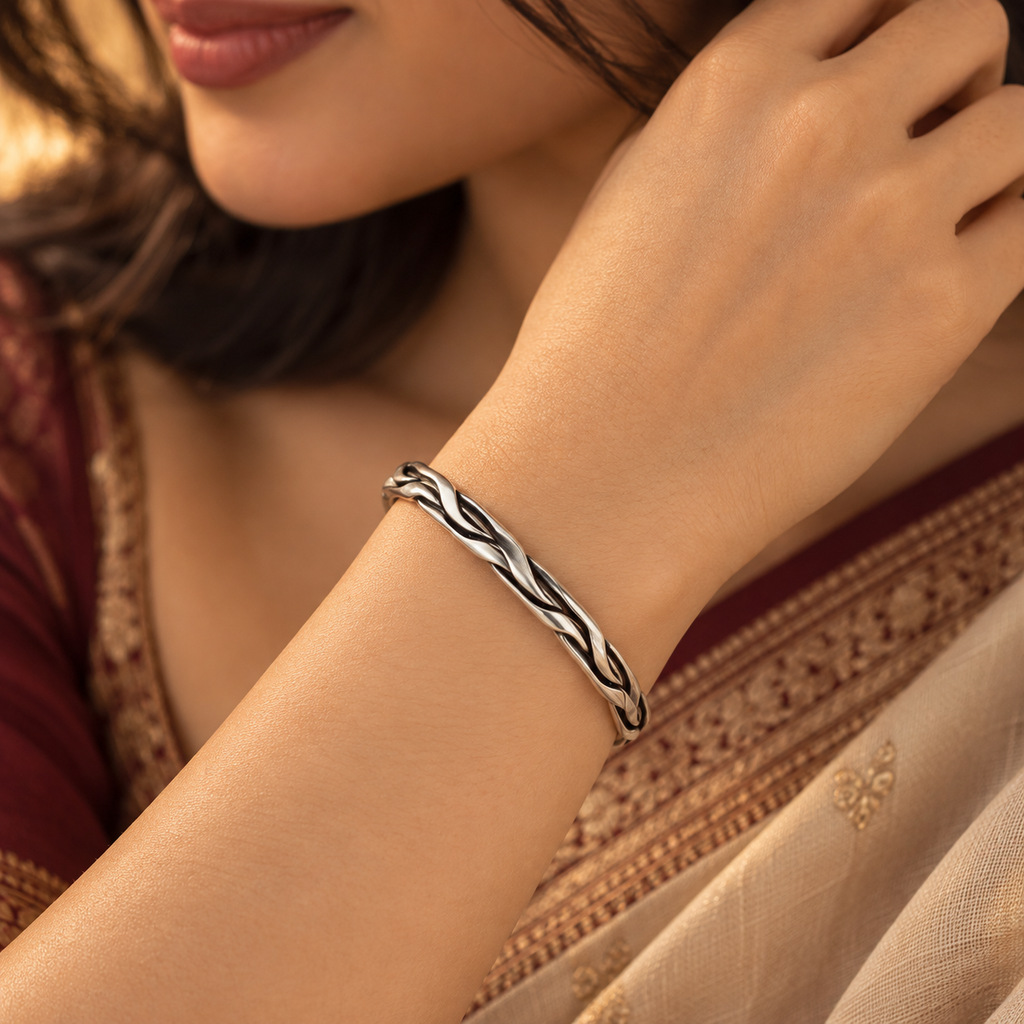 Twisted Rope Weave Cuff Bracelet