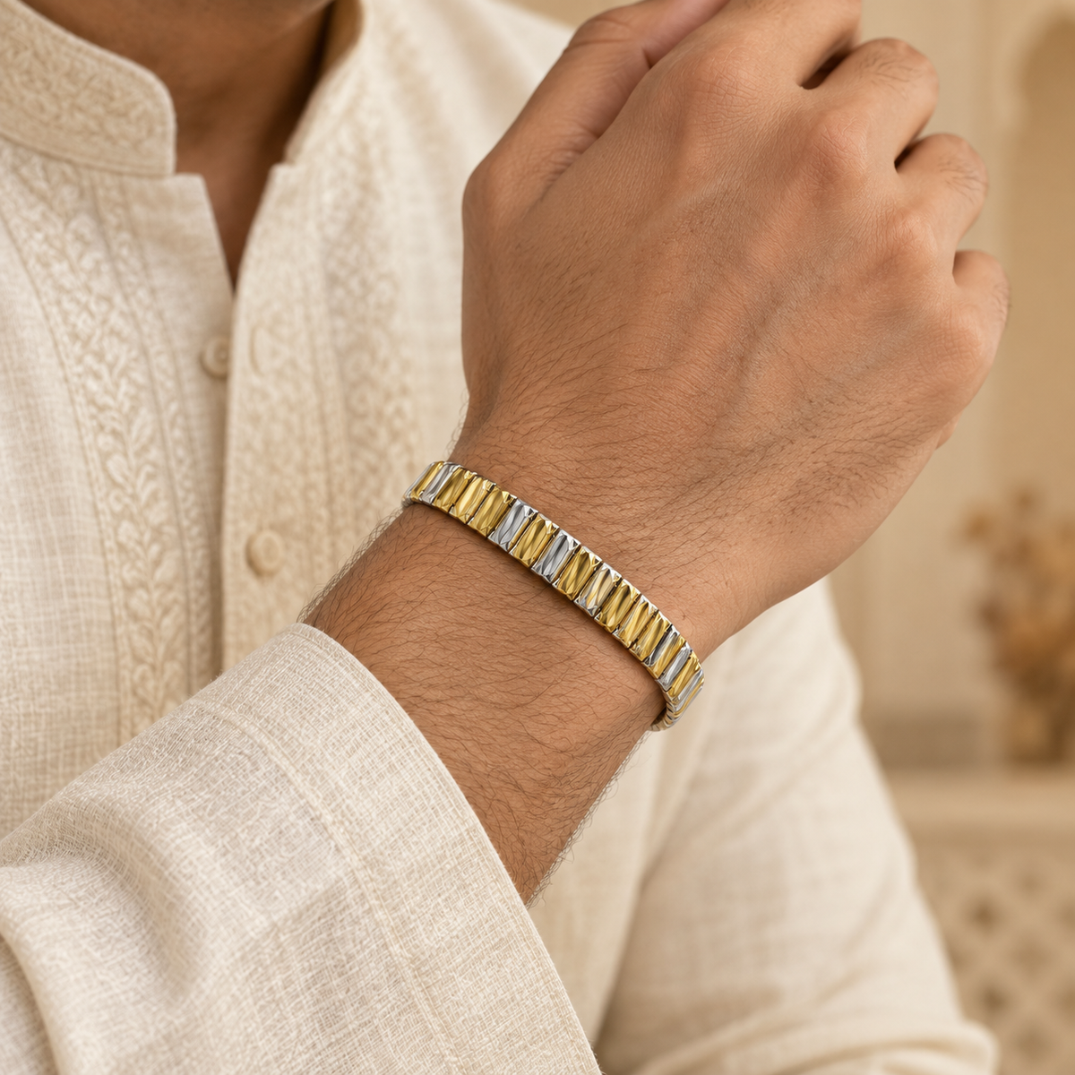 Meridian Edge Link Bracelet for Men