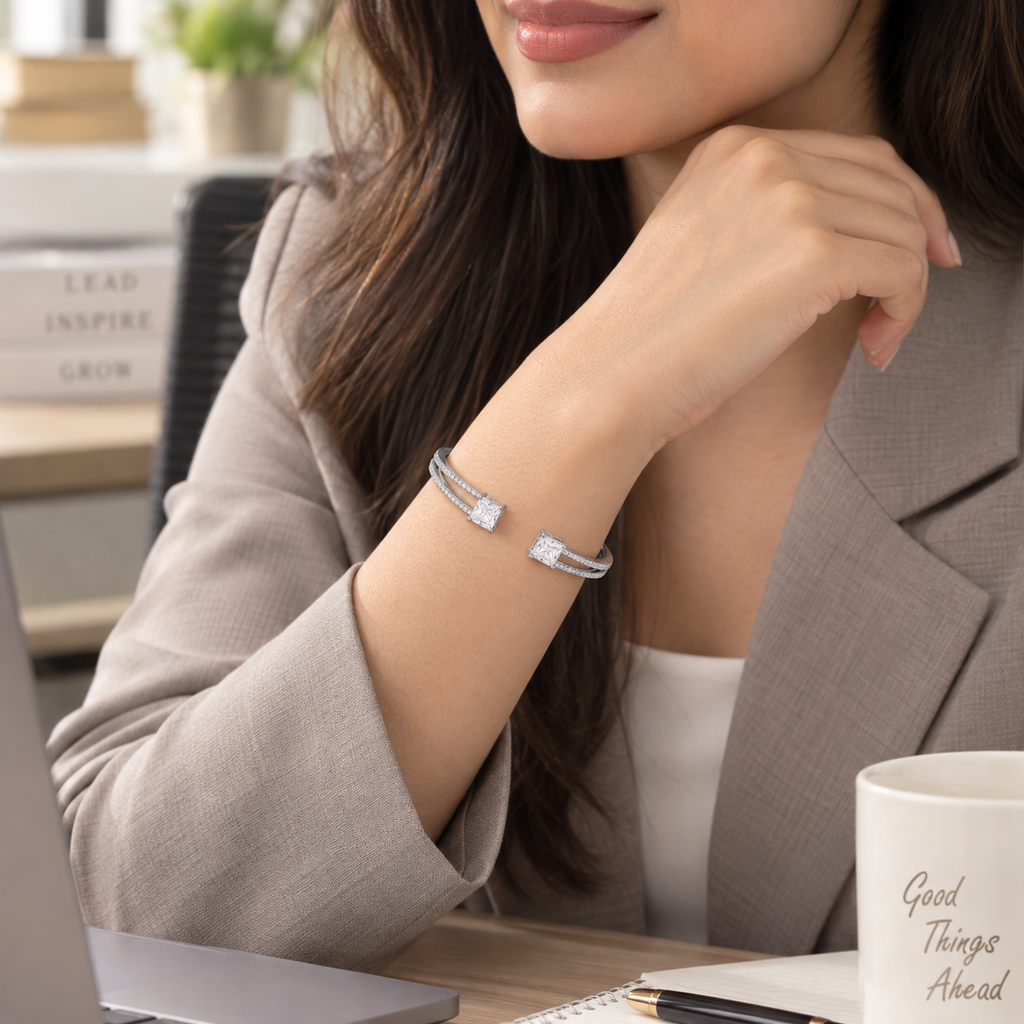 Twin Star Princess-Cut Cuff