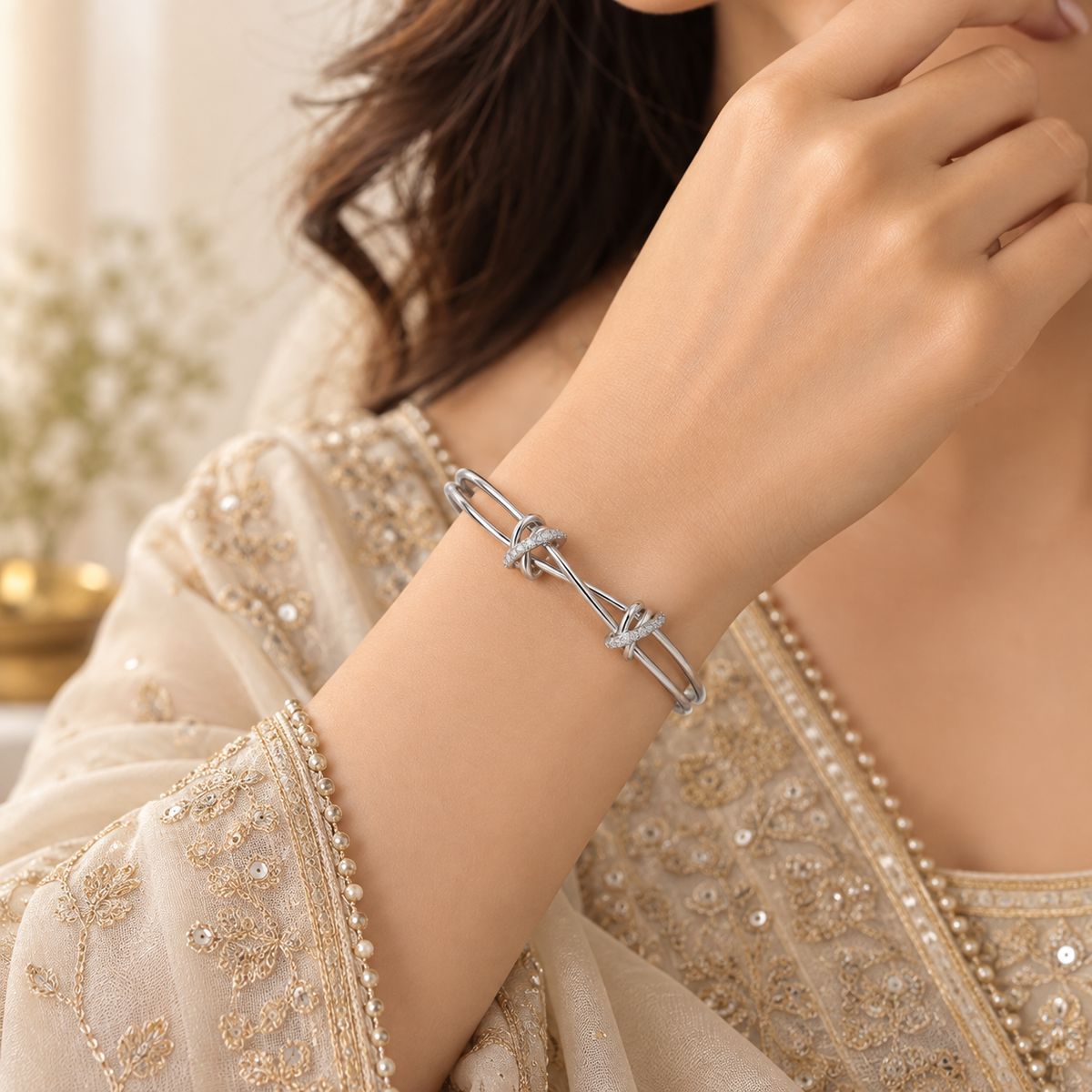 Triple Strand Knot Cuff