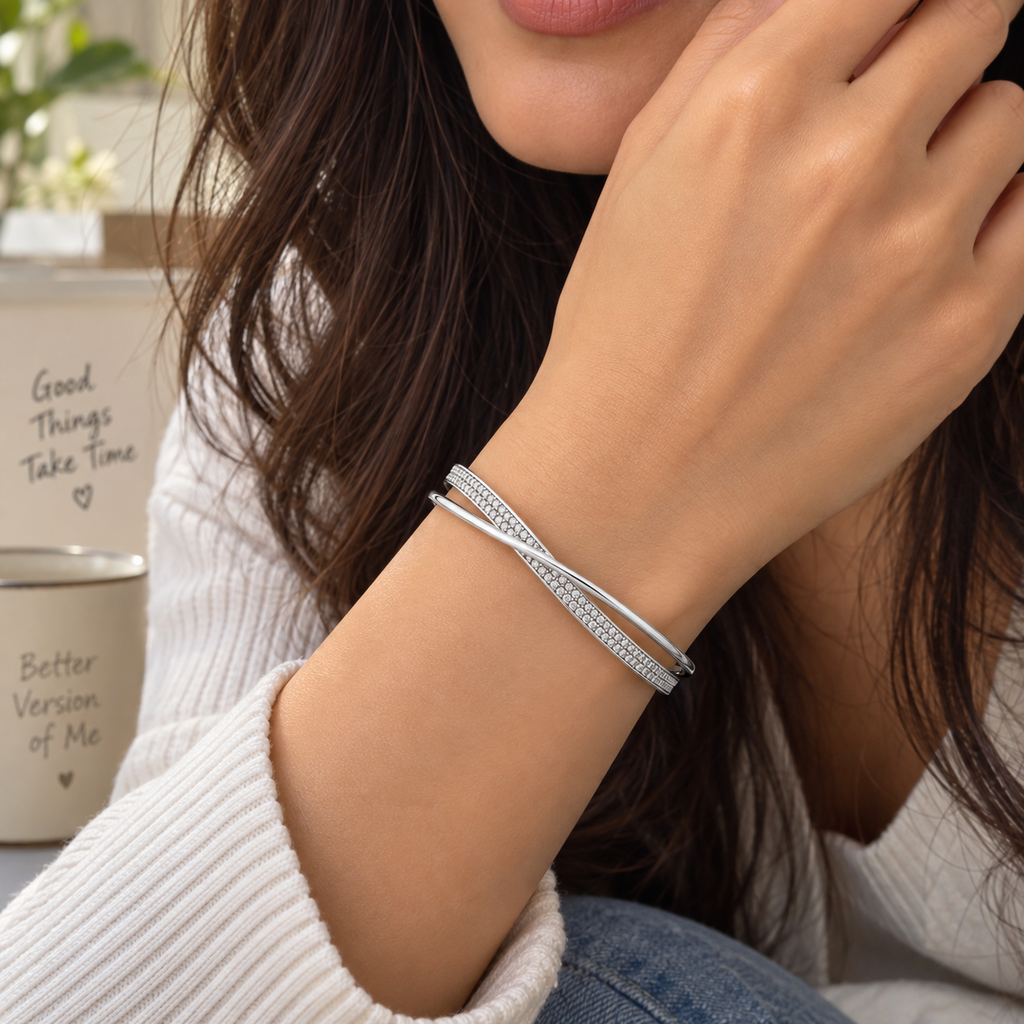 Crossover Pave Bar Bracelet