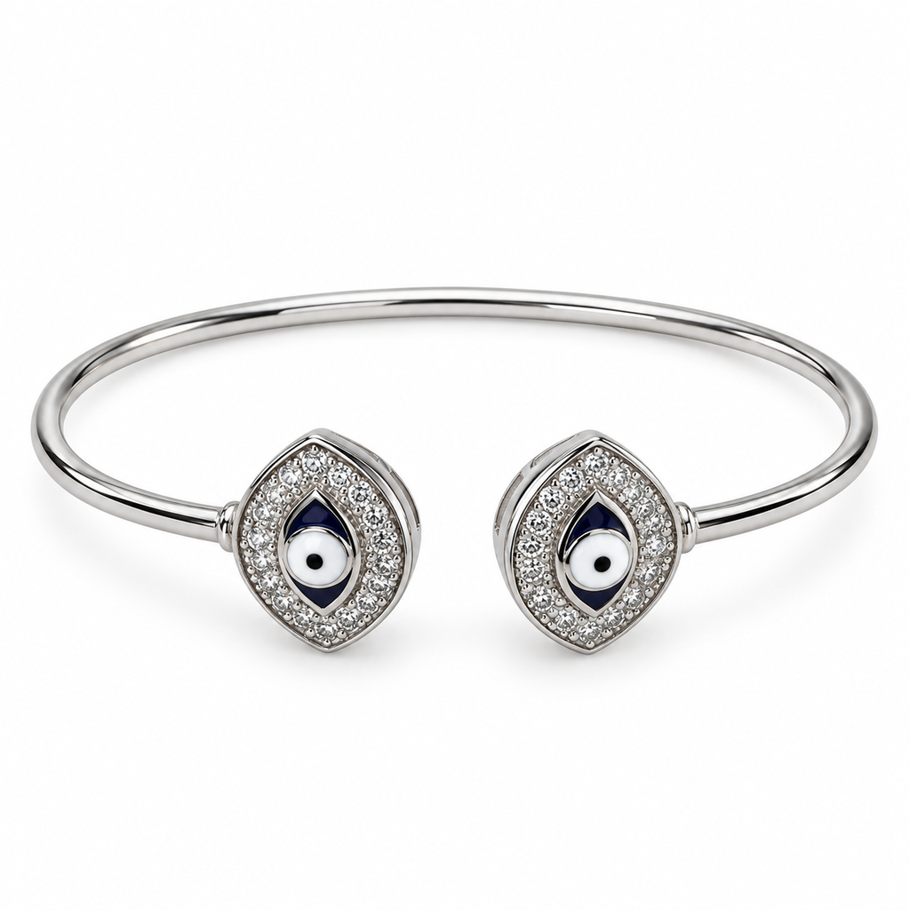 Evil Eye Open Cuff Bangle