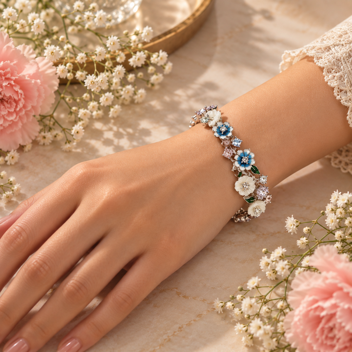 Blossom Trail Floral Vine Bracelet