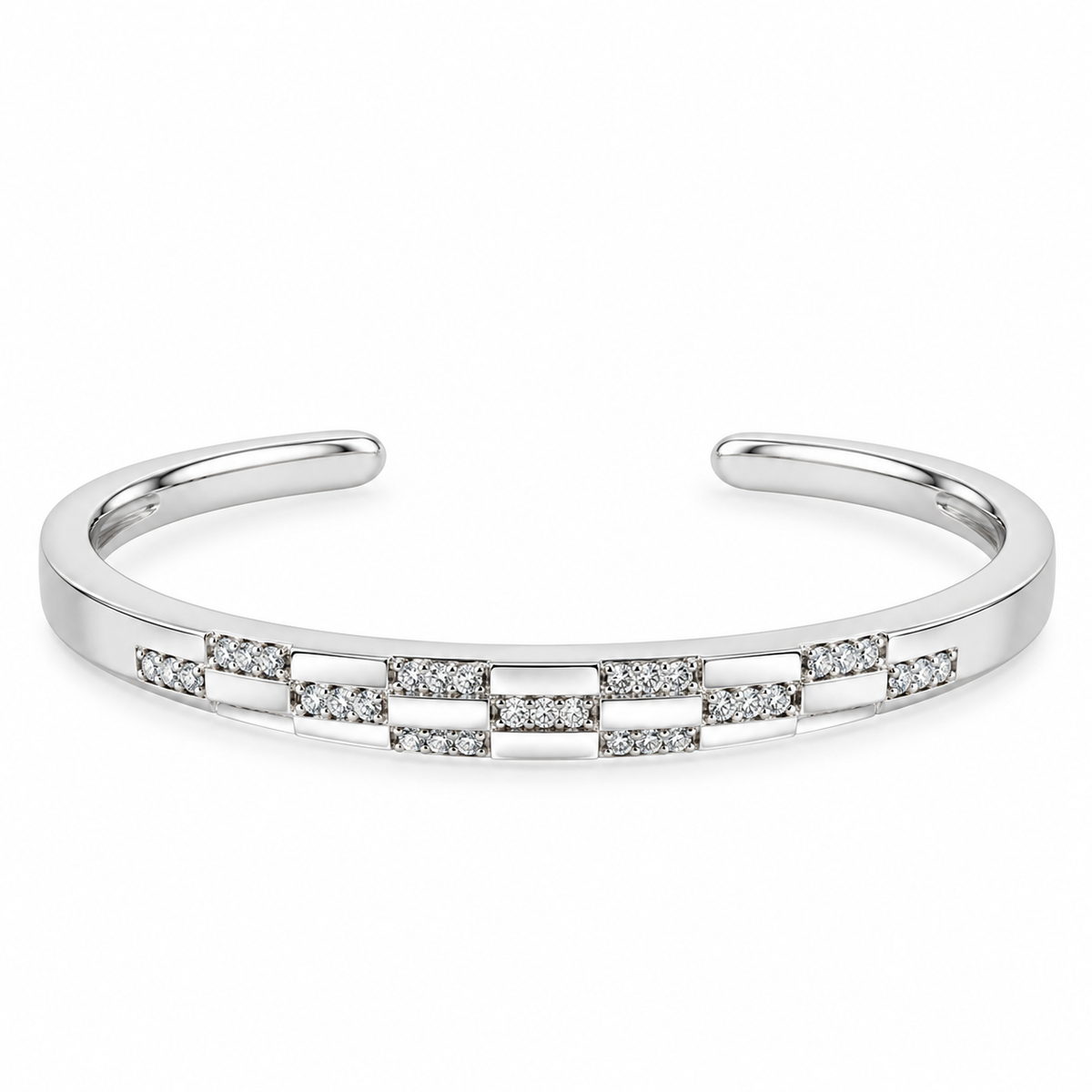 Checkerboard Pave Open Cuff