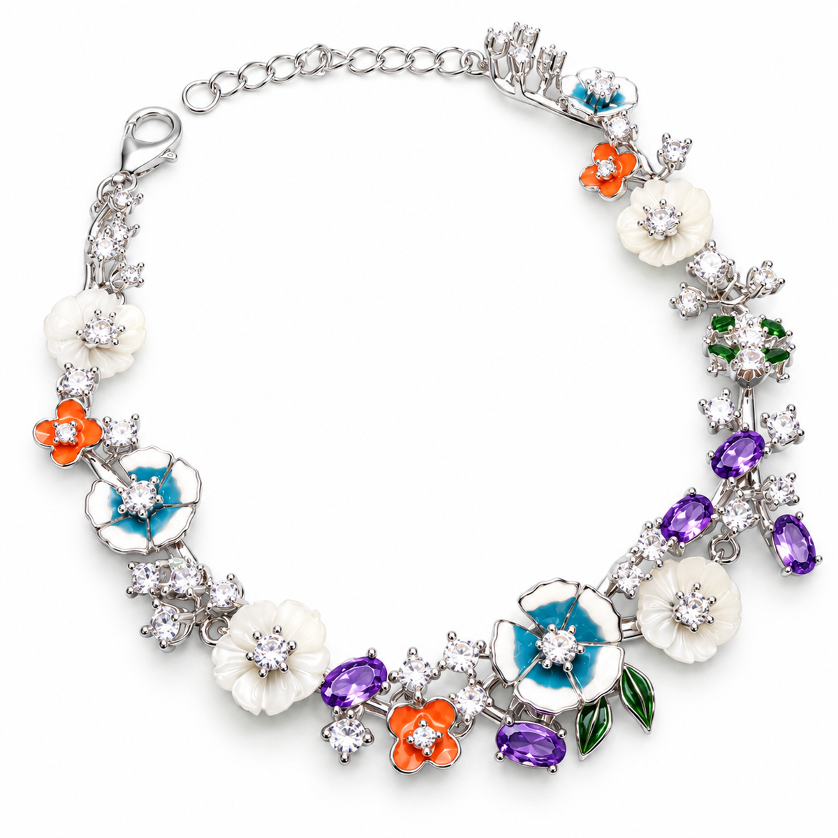Rainbow Petal Vine Bracelet for Women