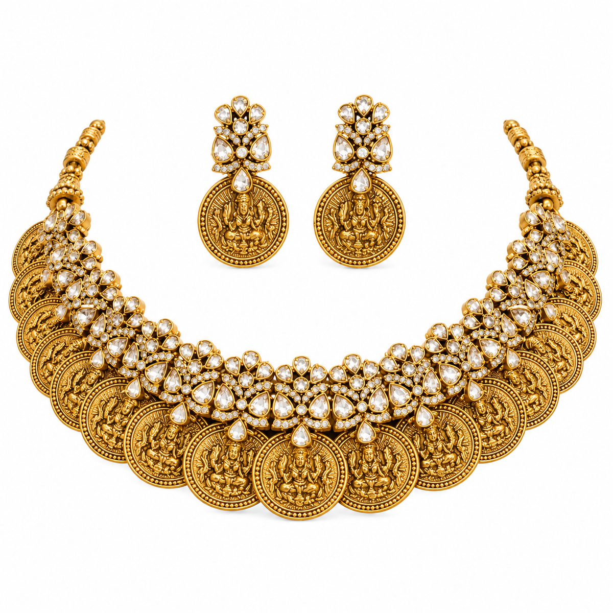 Lakshmi Coin & Kundan Strand Choker