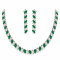 Emerald Laurel Marquise Necklace