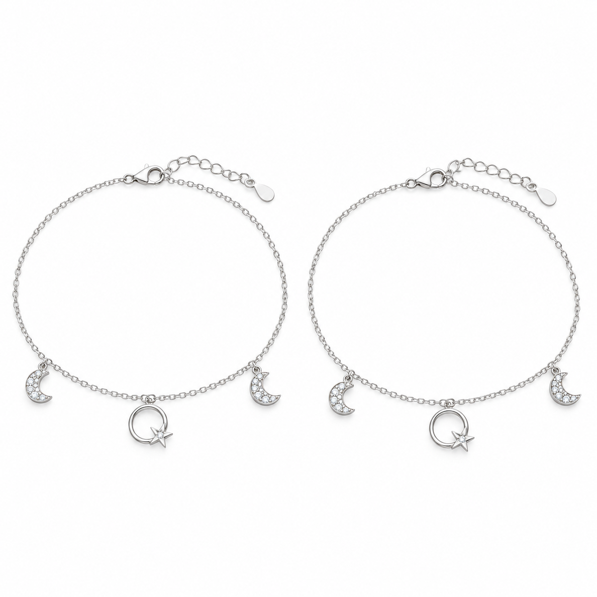 Celestial Moon & Star Charm Anklet