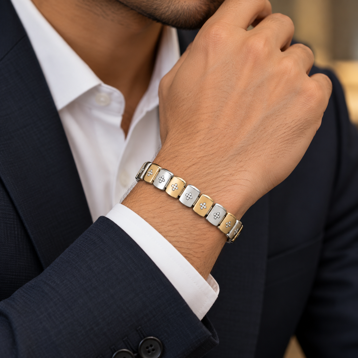 Alternating Dual-Tone Bracelet
