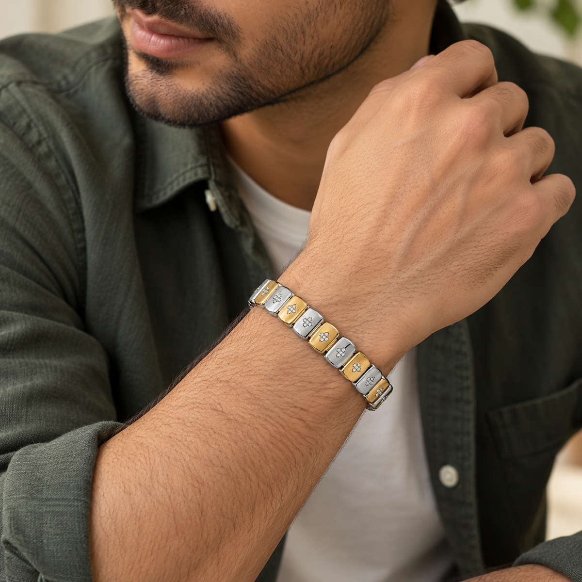 Alternating Dual-Tone Bracelet