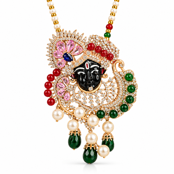 Banke Bihari Pearl Drop Pendant & Brooch