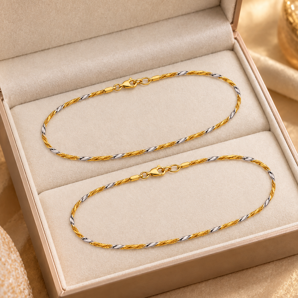 Twisted Dual Tone Anklet