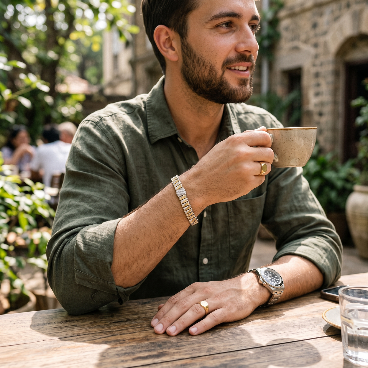 Meridian Edge Link Bracelet for Men