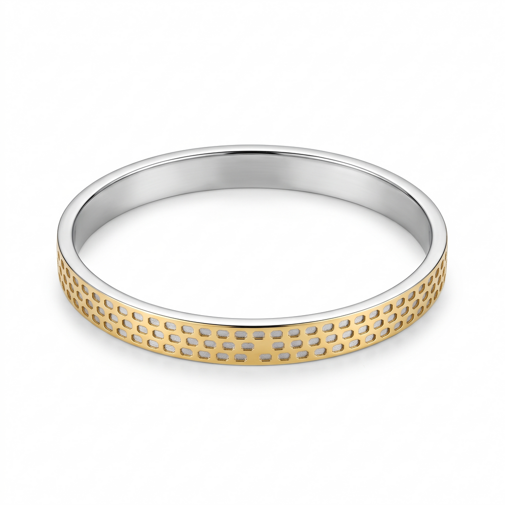 Hive Weave Dual-Tone Bangle