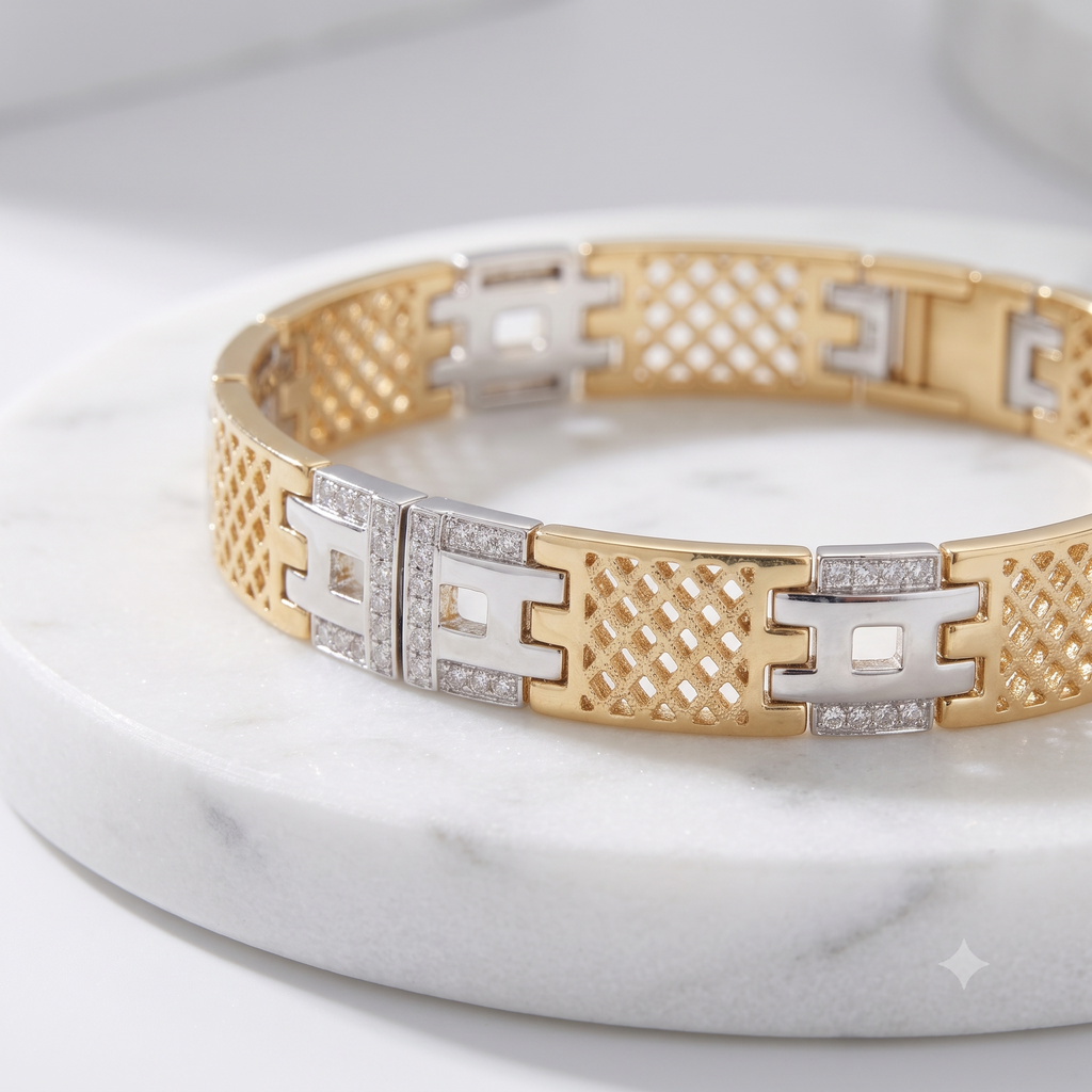 Imperial Lattice CZ Link Bracelet