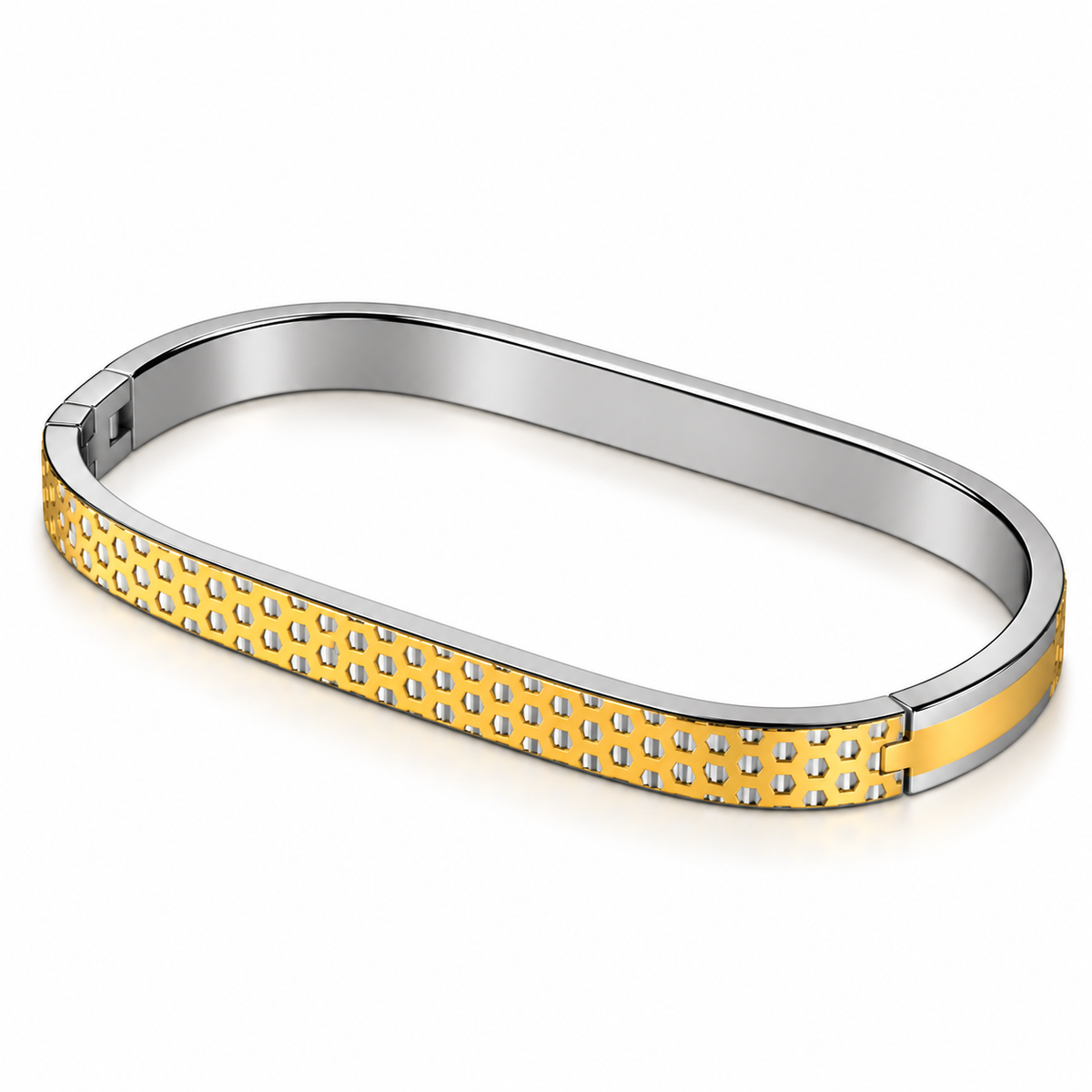 Hive Weave Dual-Tone Bangle