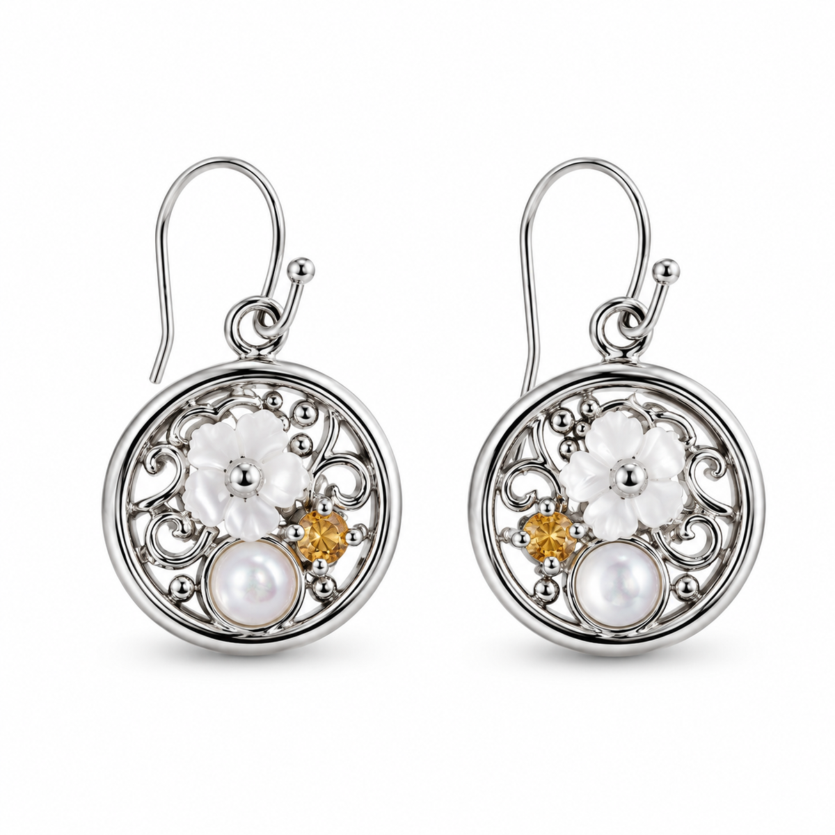 Bloom Medallion Drop Earrings
