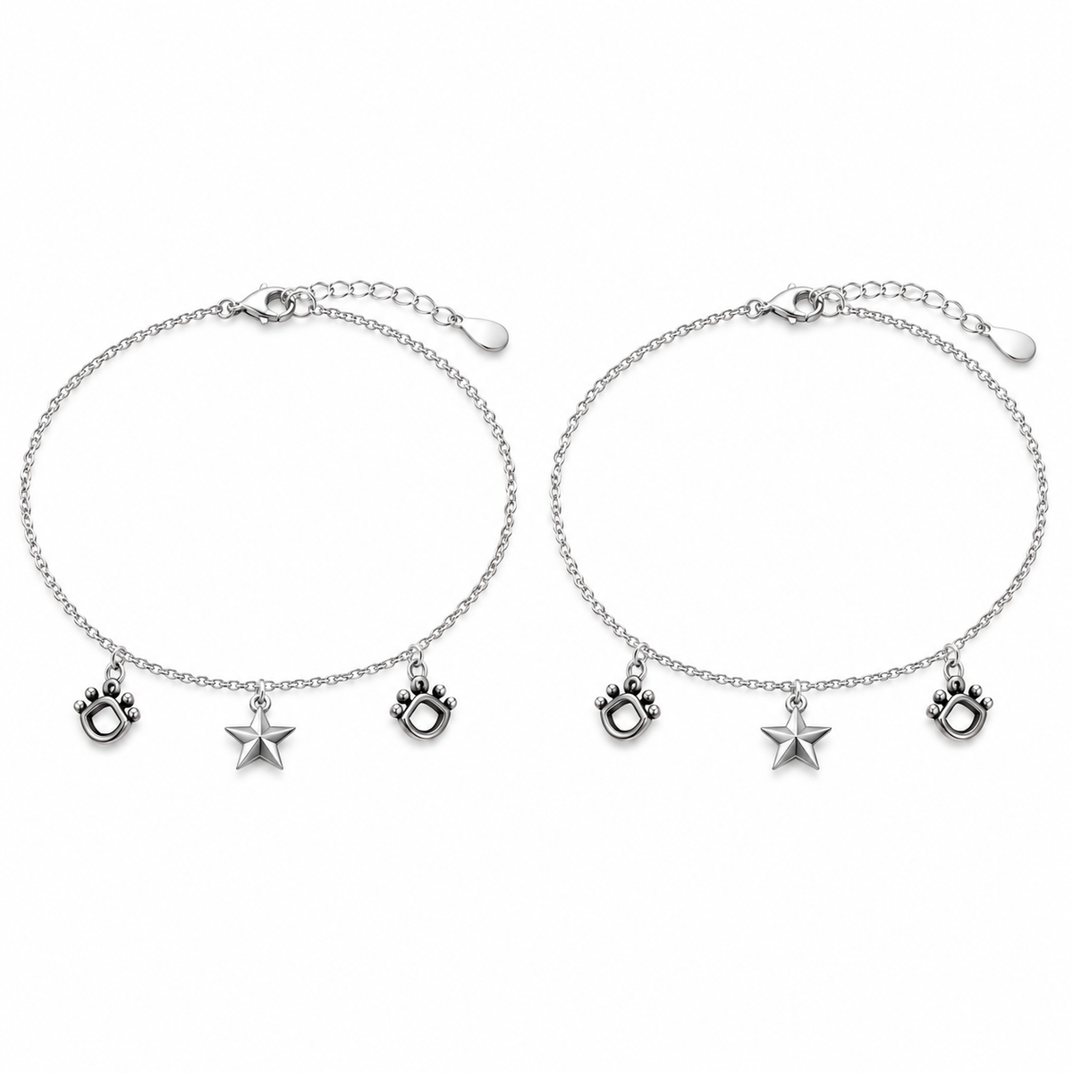 Star & Watchful Eye Charm Anklet
