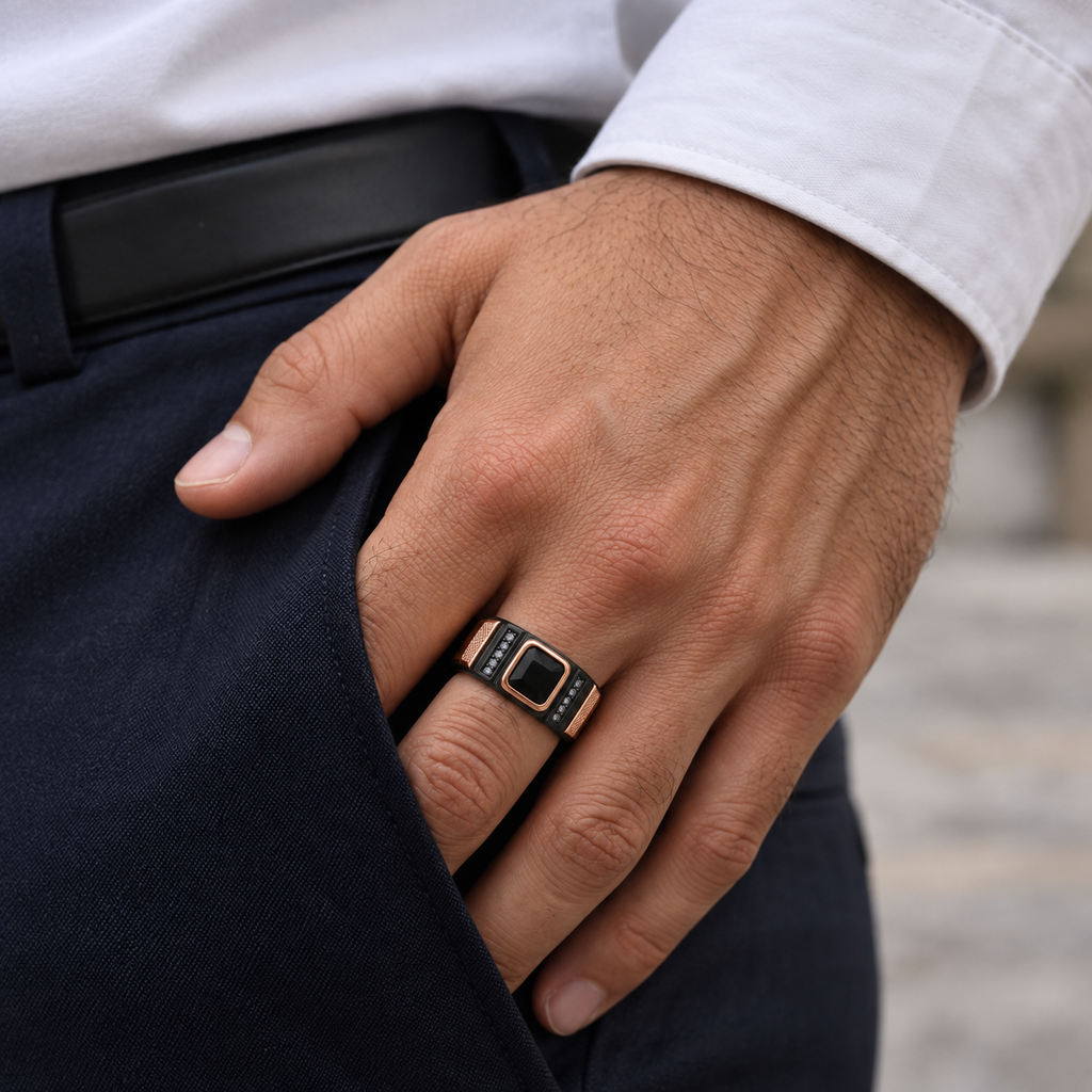 Noir Pave Signet Ring