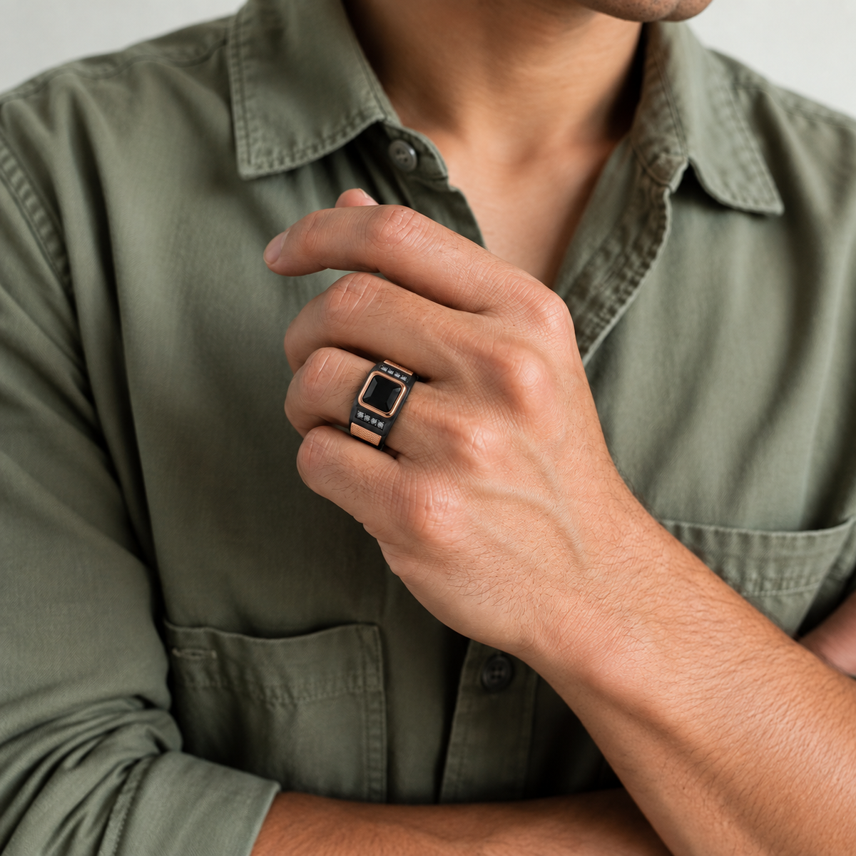 Noir Pave Signet Ring