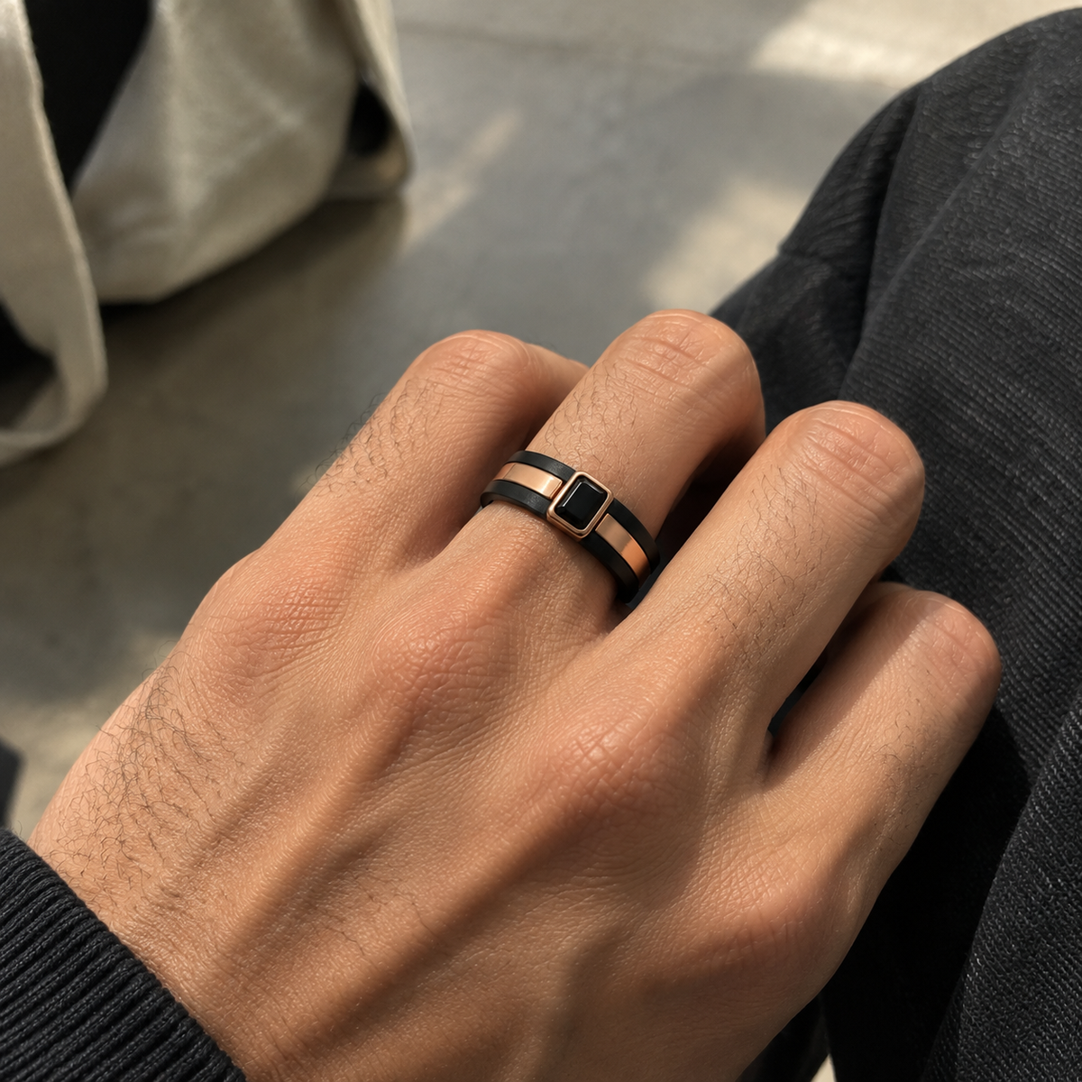 Rose Gold Stripe Ring