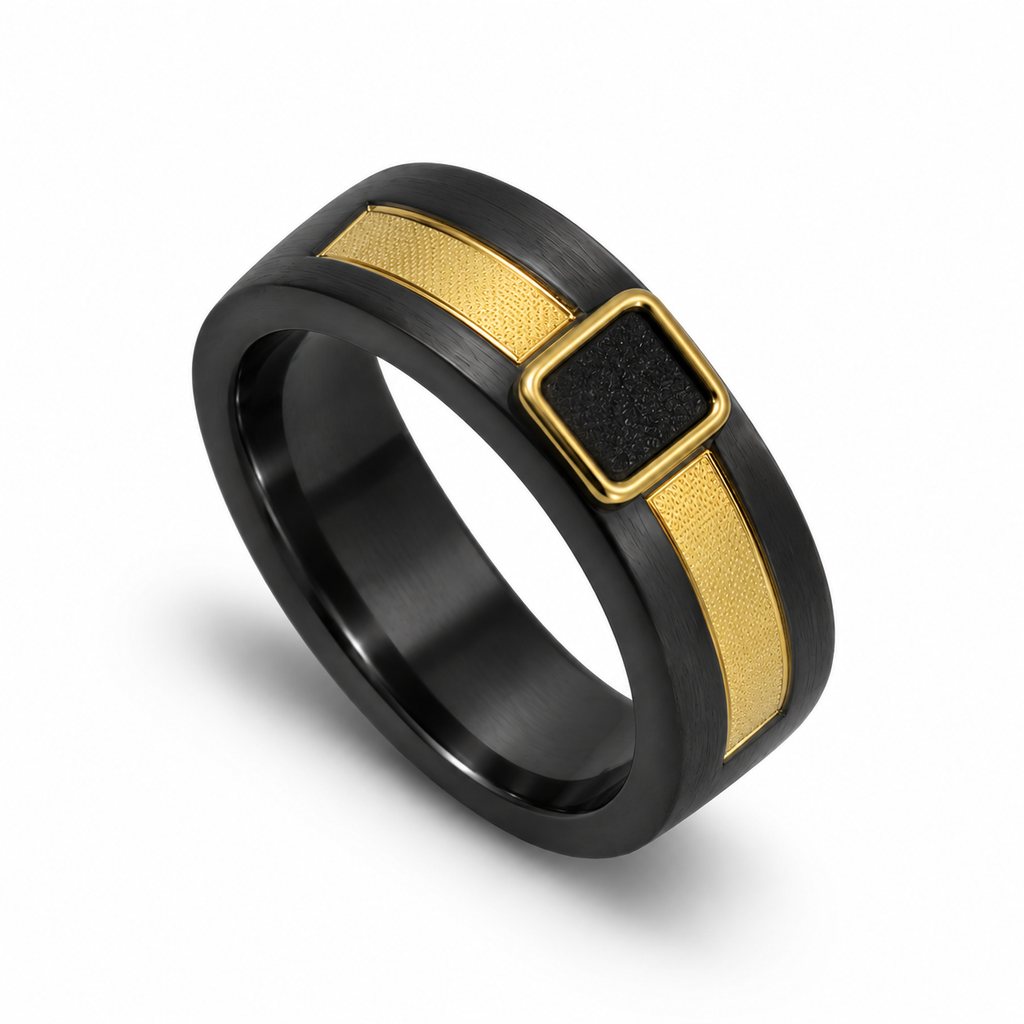 Midnight Gold Inlay Ring