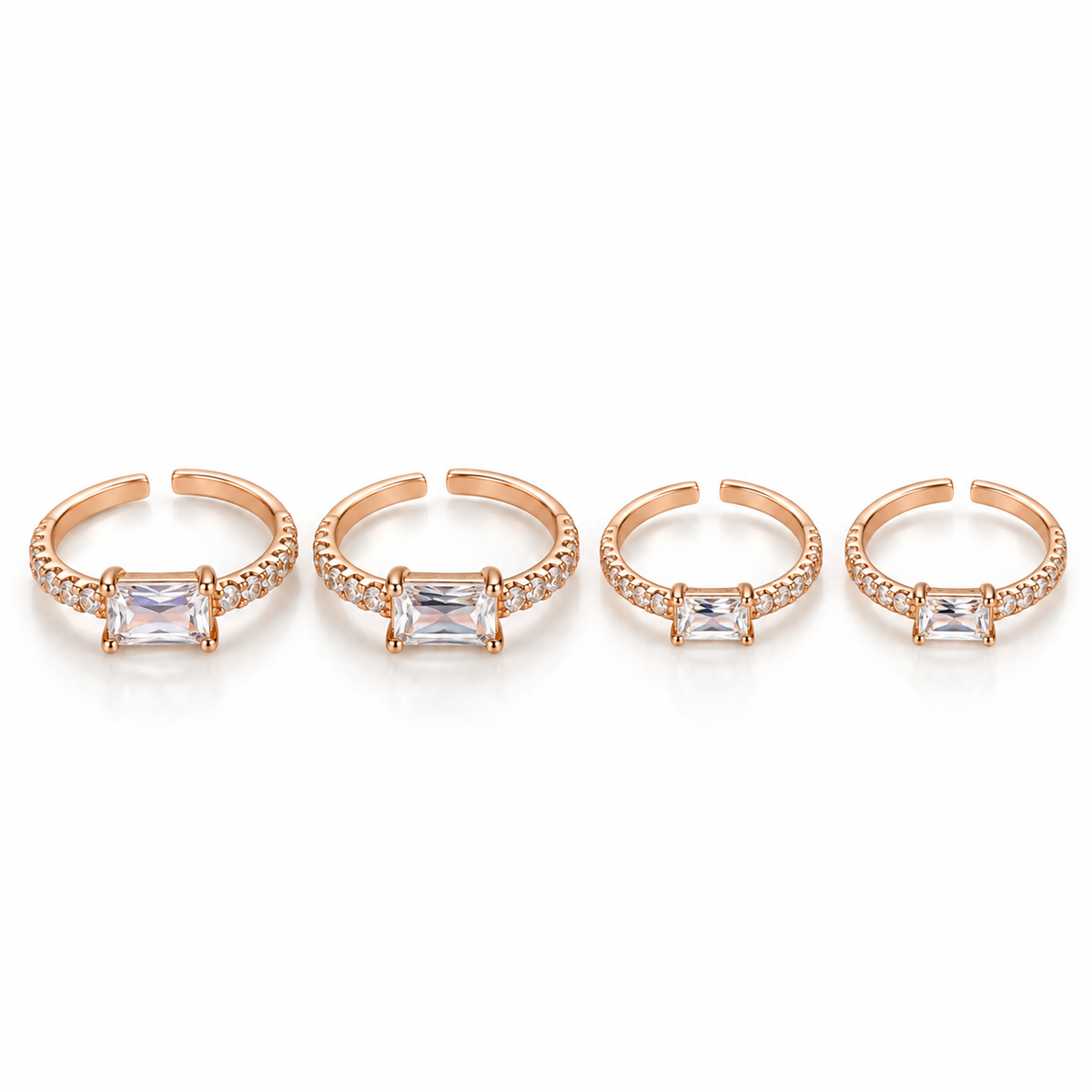 Rosé Glint Toe Rings
