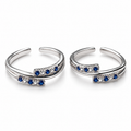 Sapphire Twist Toe Rings