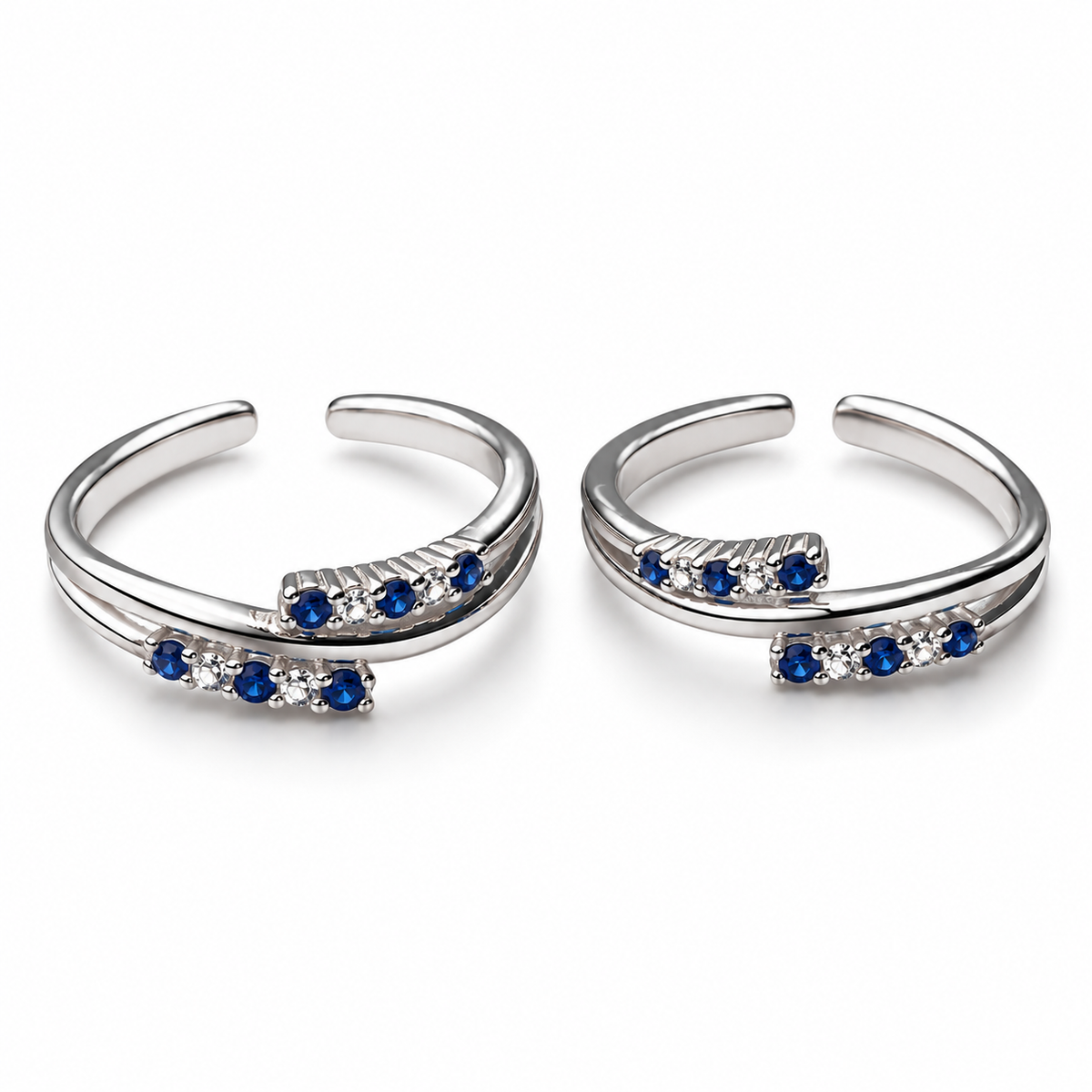 Sapphire Twist Toe Rings