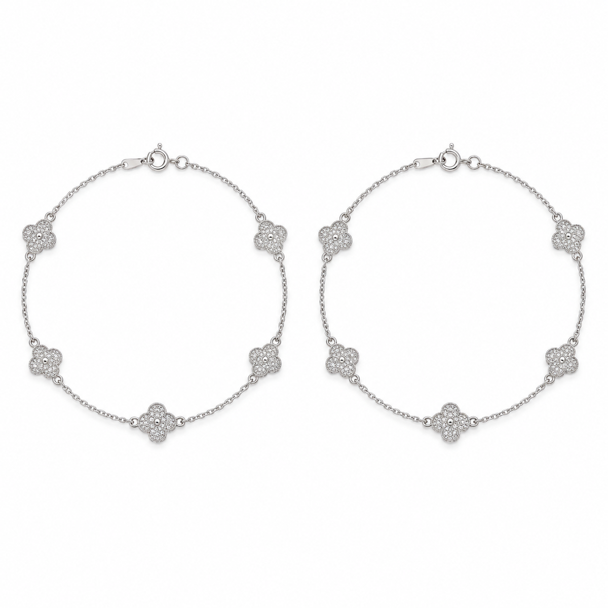 Pave Clover Trail Anklet