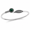 Feather & Malachite Open Cuff