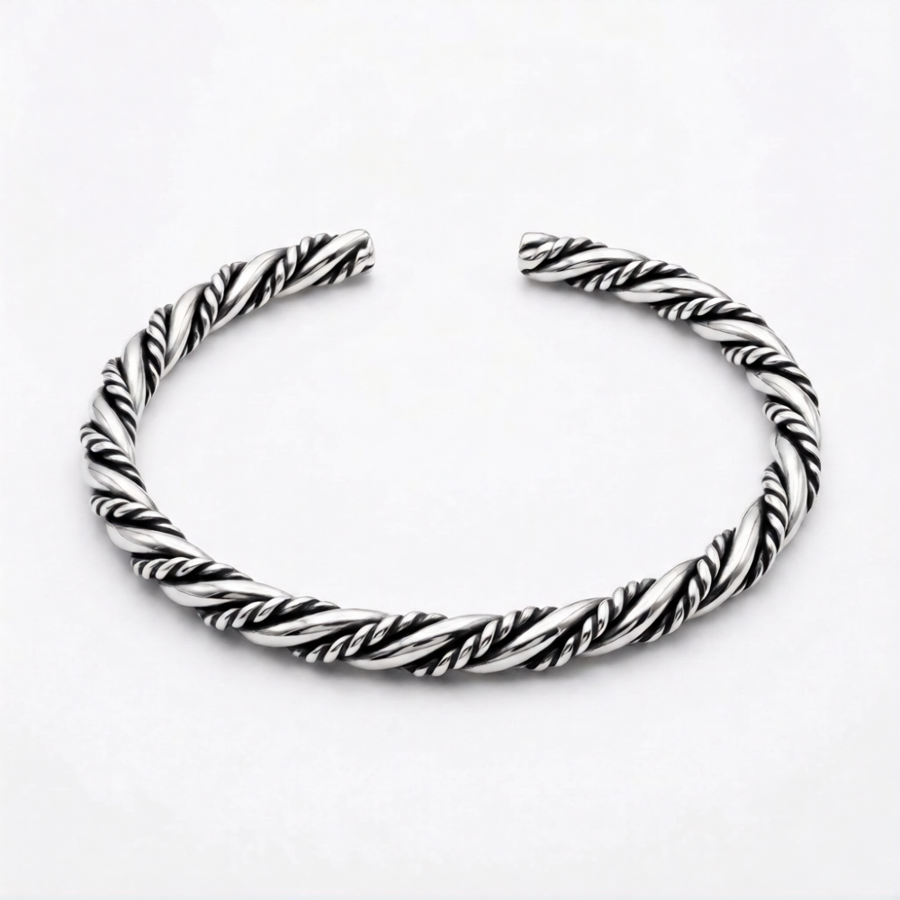 Double Helix Cable Cuff Bracelet