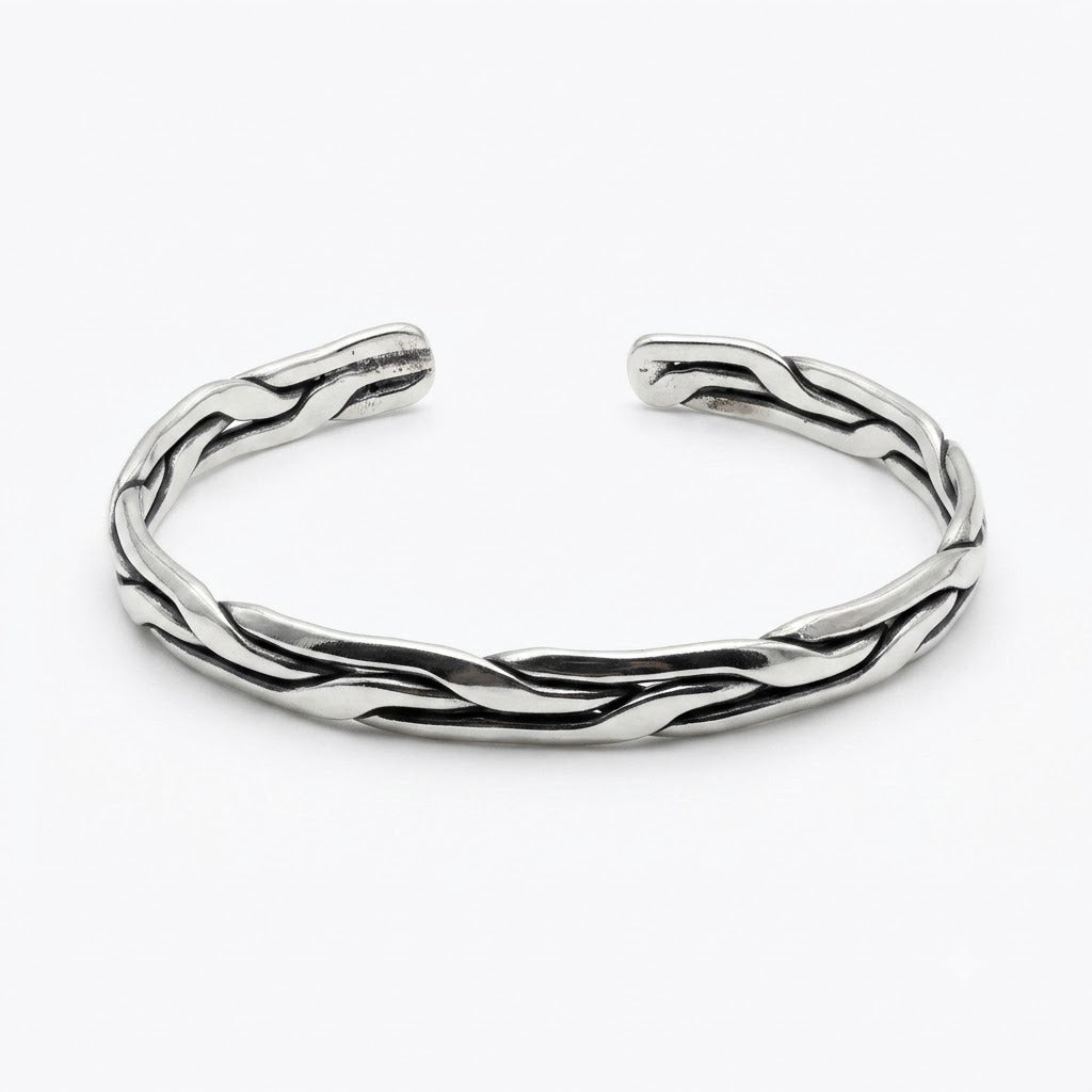 Twisted Rope Weave Cuff Bracelet