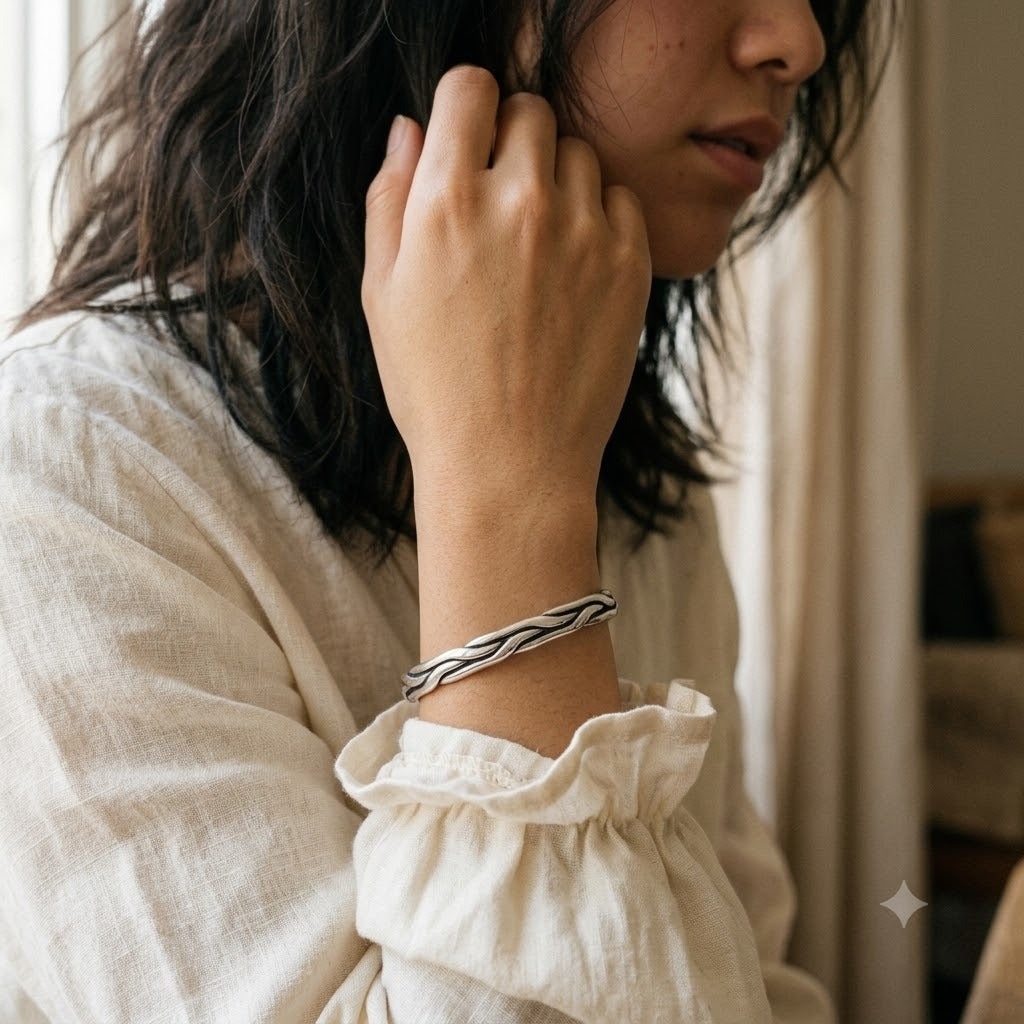 Twisted Rope Weave Cuff Bracelet