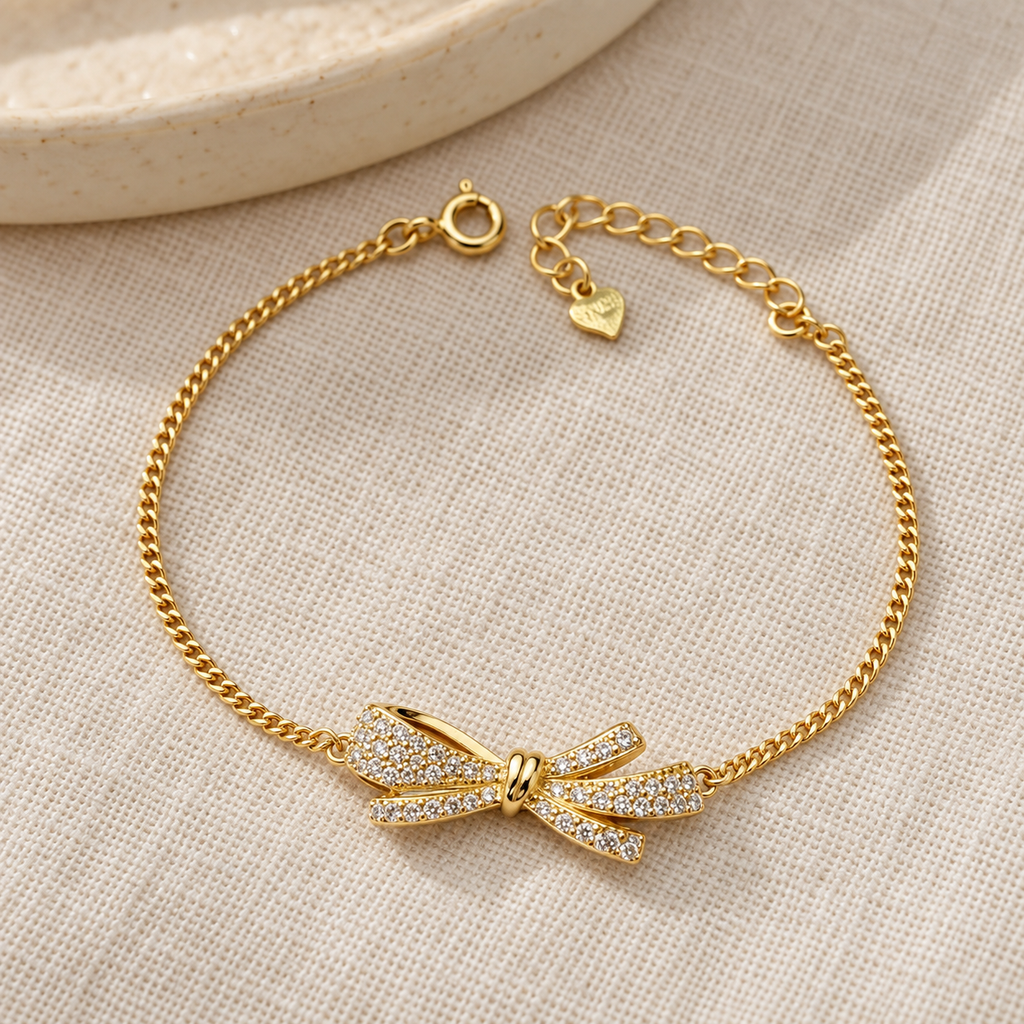 Pave Ribbon Bow Bracelet