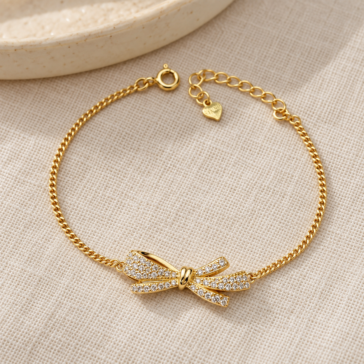 Pave Ribbon Bow Bracelet