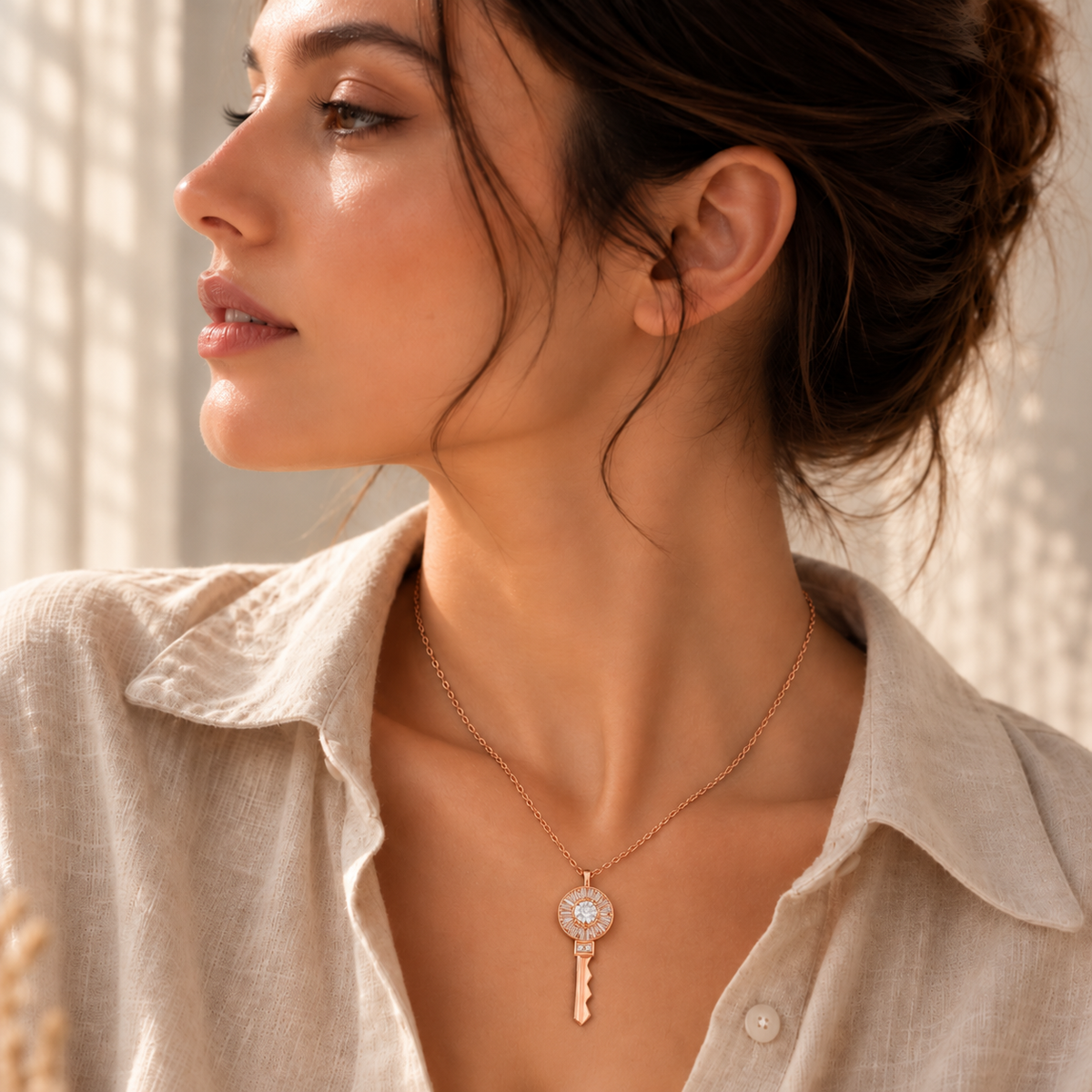 Radiant Key Pendant Necklace