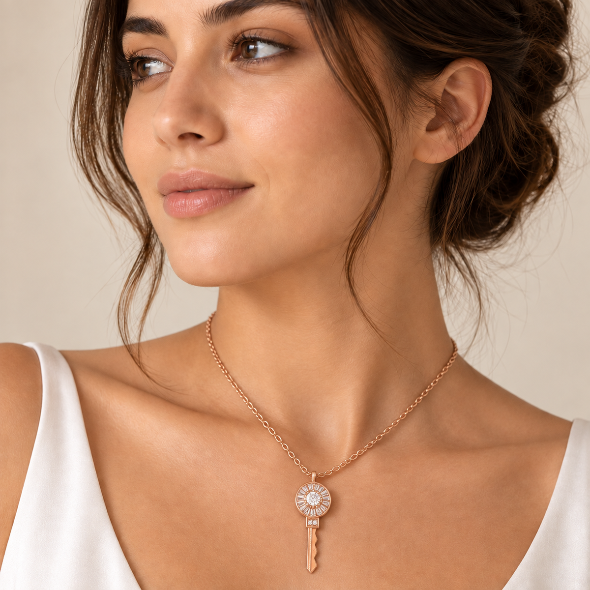 Radiant Key Pendant Necklace