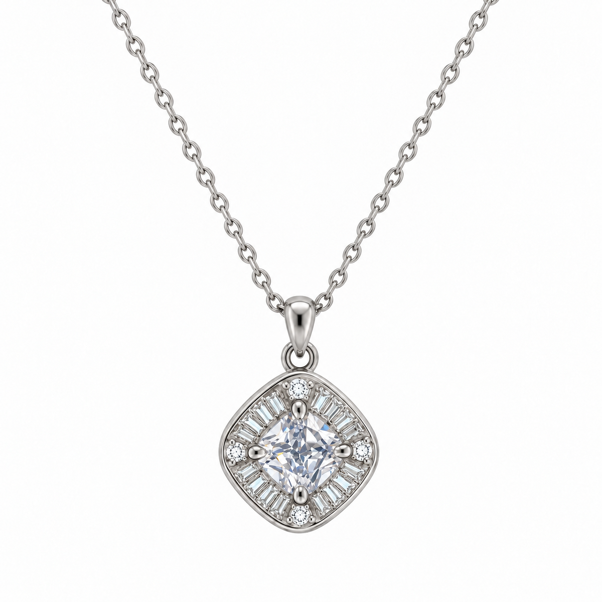 Vintage Cushion Halo Pendant