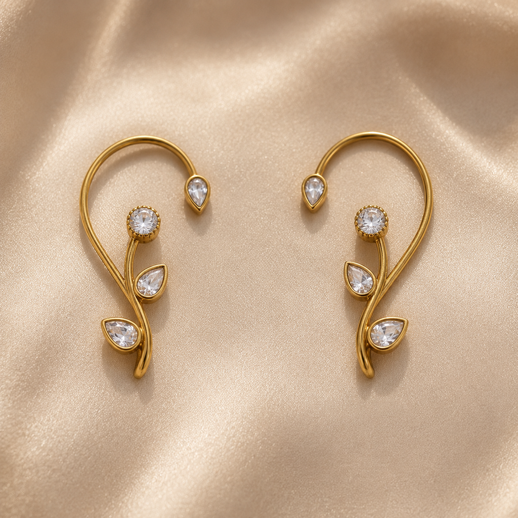 Gilded Ivy Ear Cuff Climbers