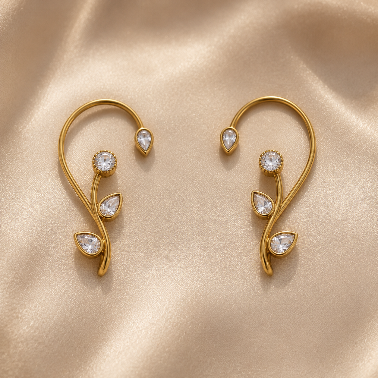 Gilded Ivy Ear Cuff Climbers